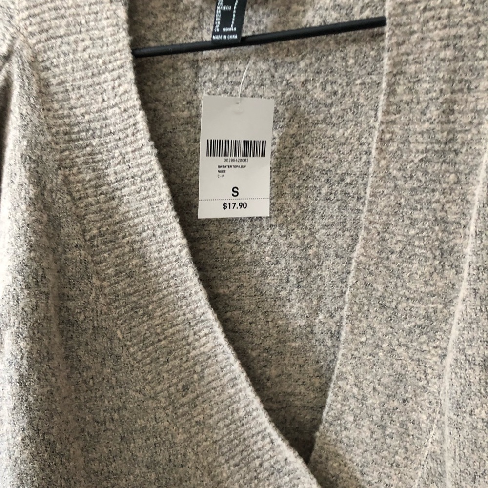 Grey open chest sweater